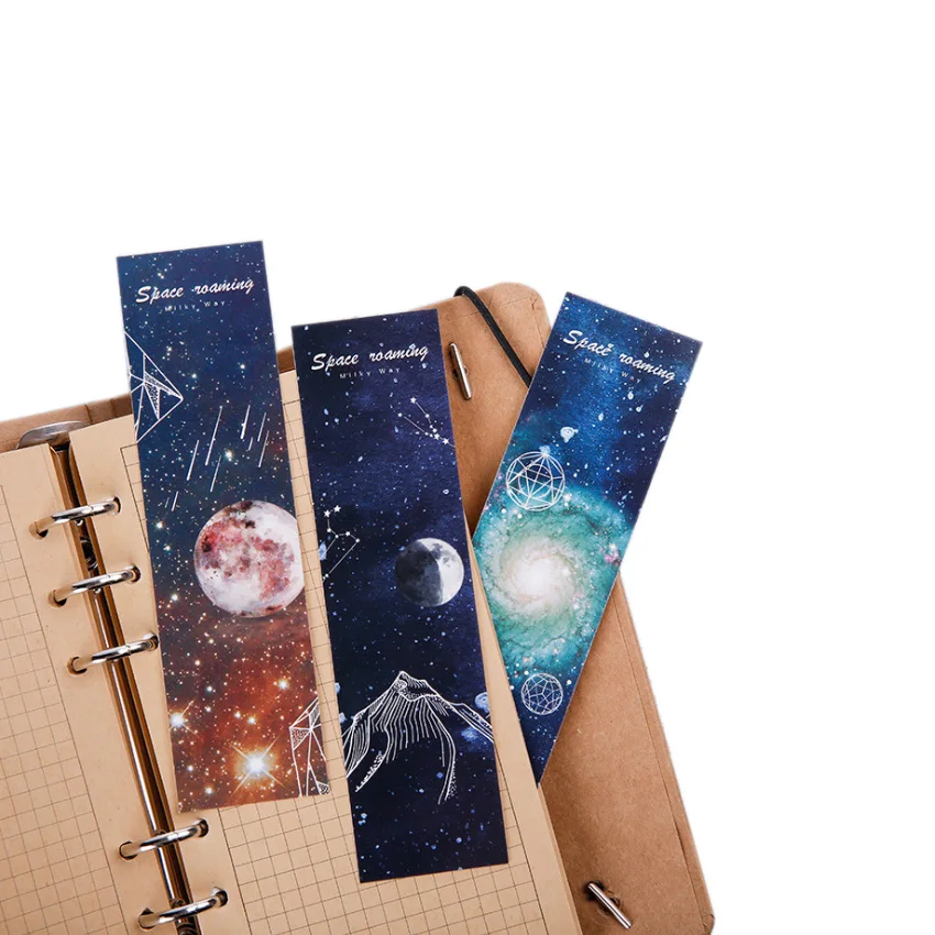 

6packs/lot Kawaii Roaming Space paper bookmark stationery bookmarks DIY Book Marks Stationery wholesale
