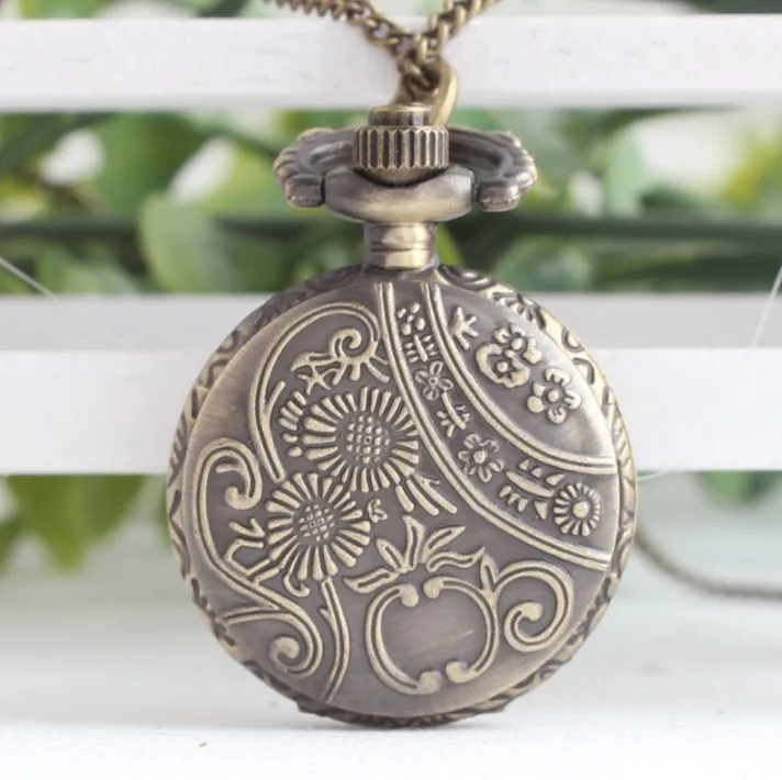 

Pendant Pocket Watch Chain Alloy Bronze hollow out Arabic Numeral Owl