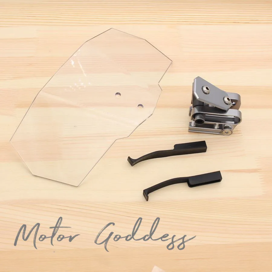 

Airflow Adjustable Windshield Clear Variable Spoiler Windscreen Wind Deflector For Honda Yamaha Suzuki Kawasaki BMW Ducati KTM