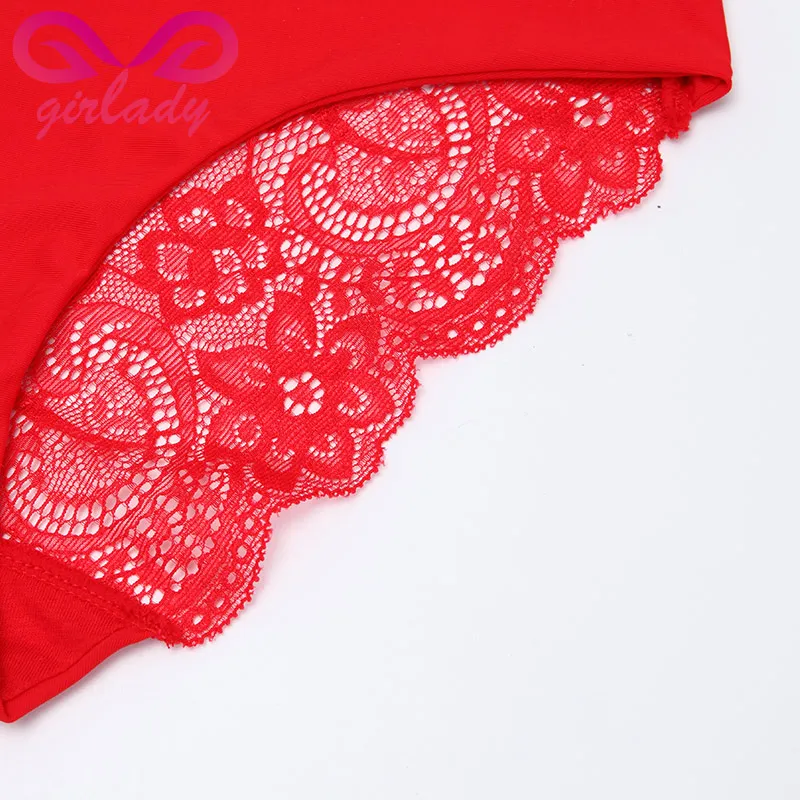 GIRLADY Sexy Panties Women Pink Red Lace Underwear Soft Seamless Briefs Female Low Waist Design Transparent Lady Intimates |