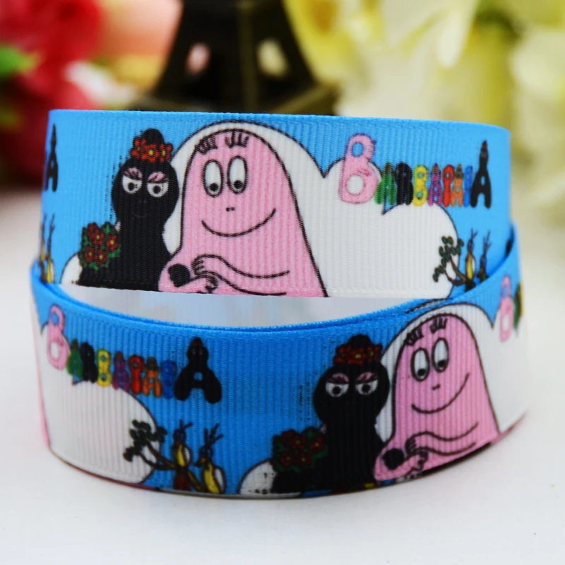 22 мм 25 38 75 Рубан атласная Barbapapa мультфильм печатных Grosgrain Ленточные швейные
