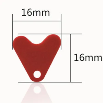 16mm 100Pcs Red Heat Shape Sequins DIY Metal Spoon Fishing Lures Hard Hook Plastic - Цвет: 16mm