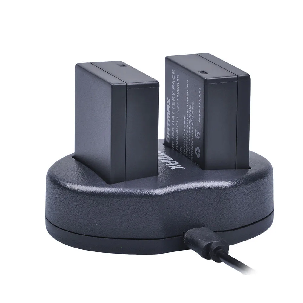 Batmax 1 шт. DMW-BLC12 DMW-BLC12E BLC12 двойное зарядное устройство USB для Panasonic Lumix FZ1000 FZ200 FZ300 G5 G6