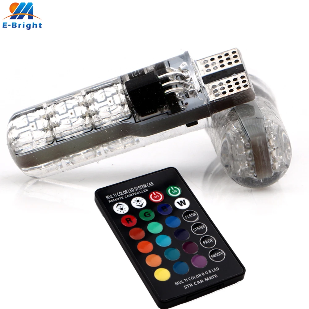 3 комплекта/100 комплектов T10 5050 6 SMD LED Canbus RGB дистанционный контроль зазор света W5W 168
