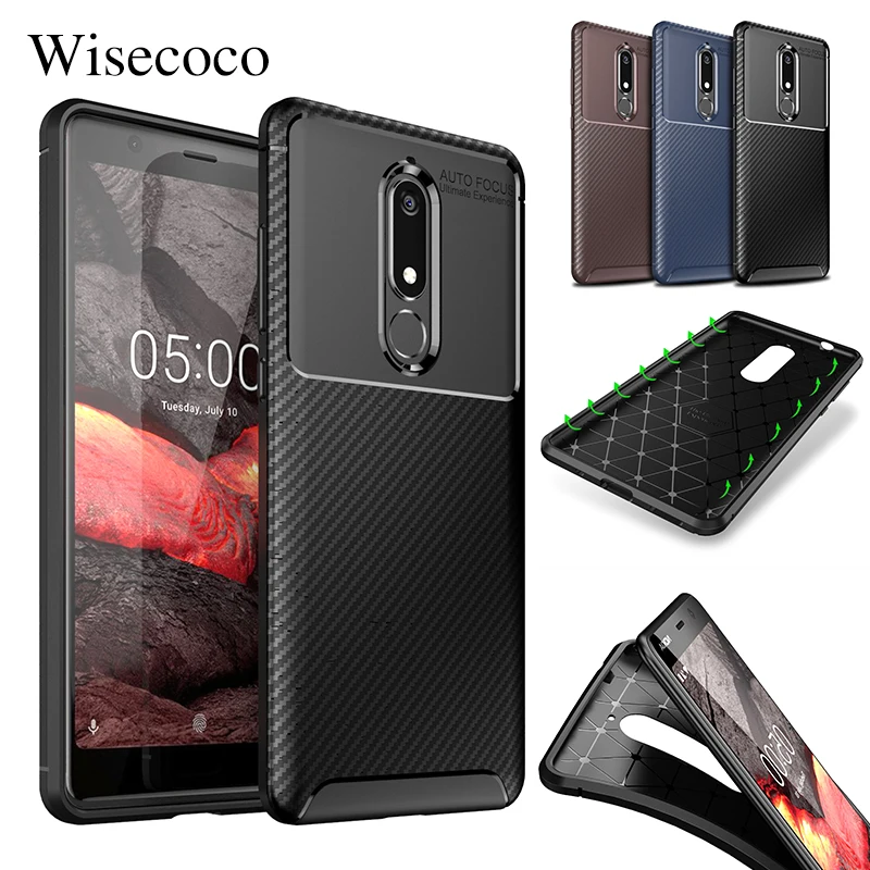 Мягкий силиконовый чехол из углеродного волокна для Nokia X6 X5 2 1 3 5 6 7 Plus 9 Pureview