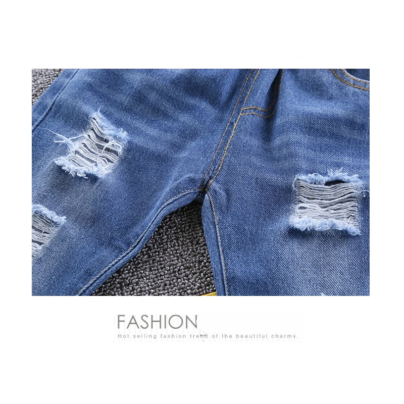 2018 Boys Jeans Children Broken Hole Pants Trousers Spring Brand Baby Girls 2-6Y Kids Clothes Girl |