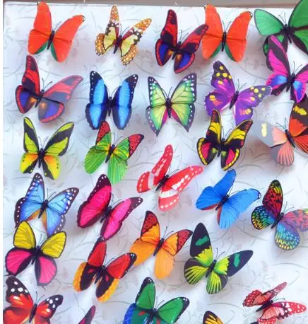 

HOT Home Decoration Artificial 3D Butterfly Fridge Magnet Sticker Refrigerator Magnets wholesale