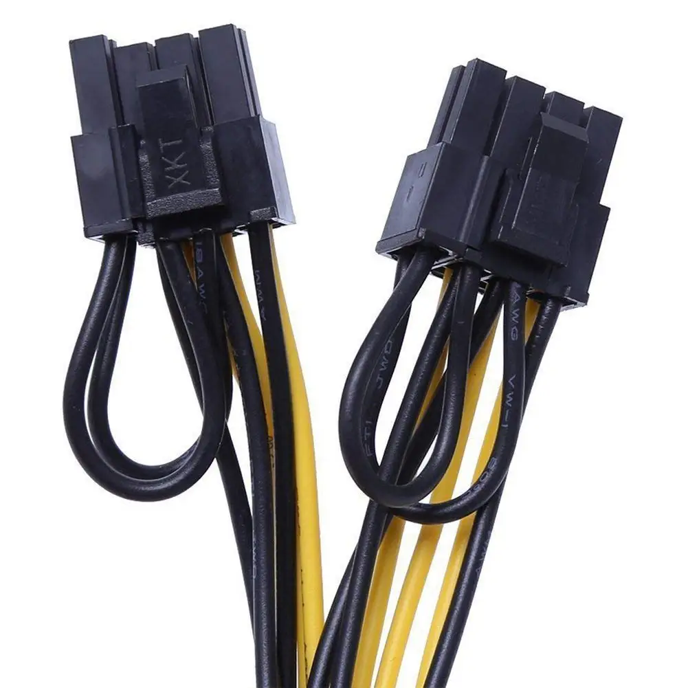 6 Pin to Dual PCIe 8 (6 + 2) изображения карты PCI Express адаптер Питания GPU VGA y-разветвитель