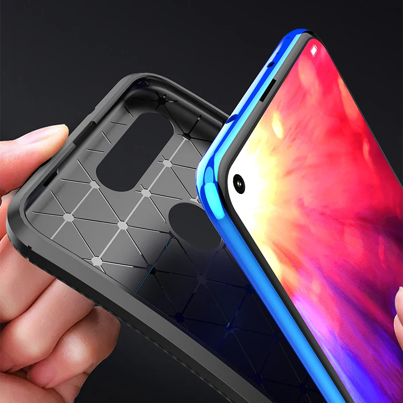 Чехлы для телефонов Huawei Honor View 20 чехол из углеродного волокна Мягкий Силиконовый