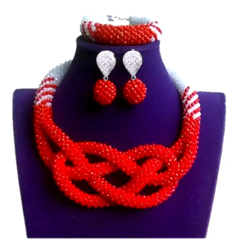 4 UJewelry Африканский бисер нигерийский Свадебный комплект ювелирных изделий для