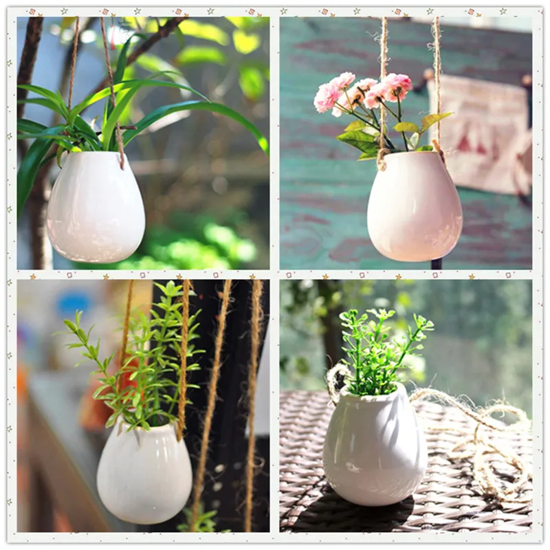 Цветочные горшки и цветочные домашнего декора вьющееся растение висит ваза для