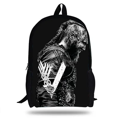 KOLLEGG KING Ragnar Lothbrok Vikings, мужской рюкзак с принтом для подростков, мальчиков, Детская сумка для книг, детские школьные сумки, рюкзаки, сумка - Цвет: A8356
