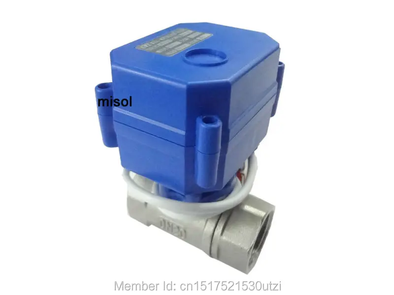Моторизованный клапан G3/4 &quotDN20 (уменьшающий порт) 2 пути 12VDC CR01 нержавеющая сталь