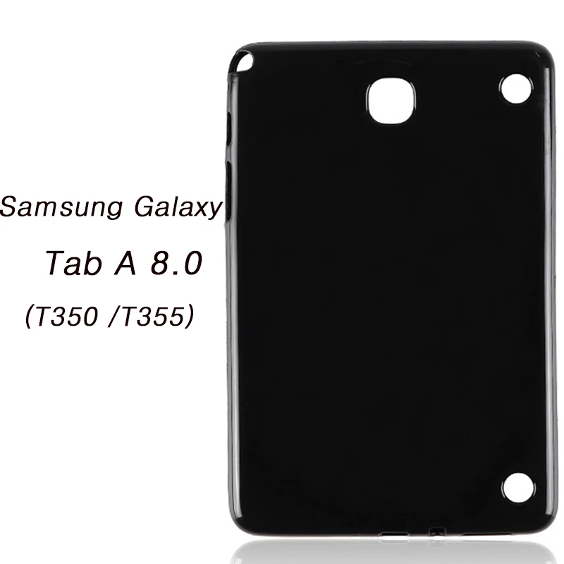 Флип-чехол для samsung Galaxy Tab A 8,0 SM-T350 T355 P350 P355 кожаный чехол для планшета с подставкой для Tab A 8,0 ''SM-T355 защитный чехол - Цвет: Black soft shell