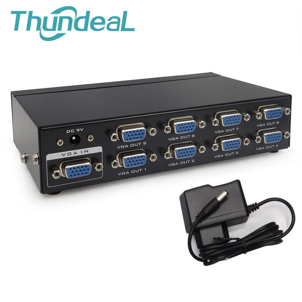 Thundeal VGA Splitter Box монитор 350 мГц 1 в 2/4/8 из Усилитель Extender проектор XGA svga UXGA Smart решение