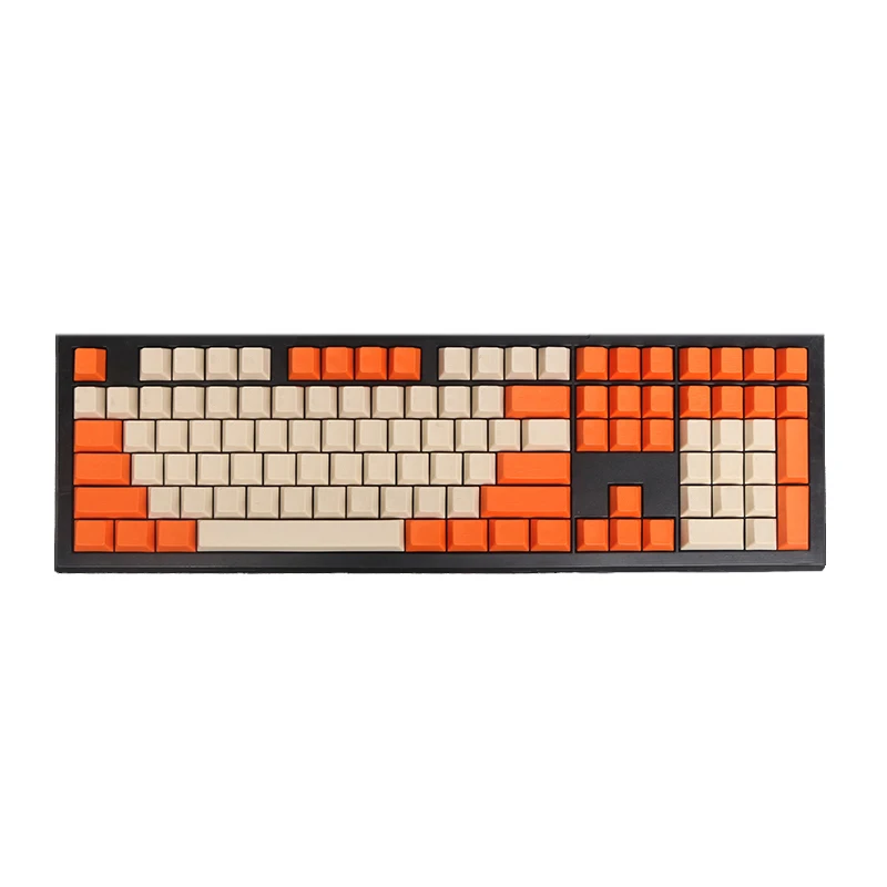 YMDK 108 клавишей оранжевый бежевый толстый pbt OEM профиль Keycap для MX переключатели