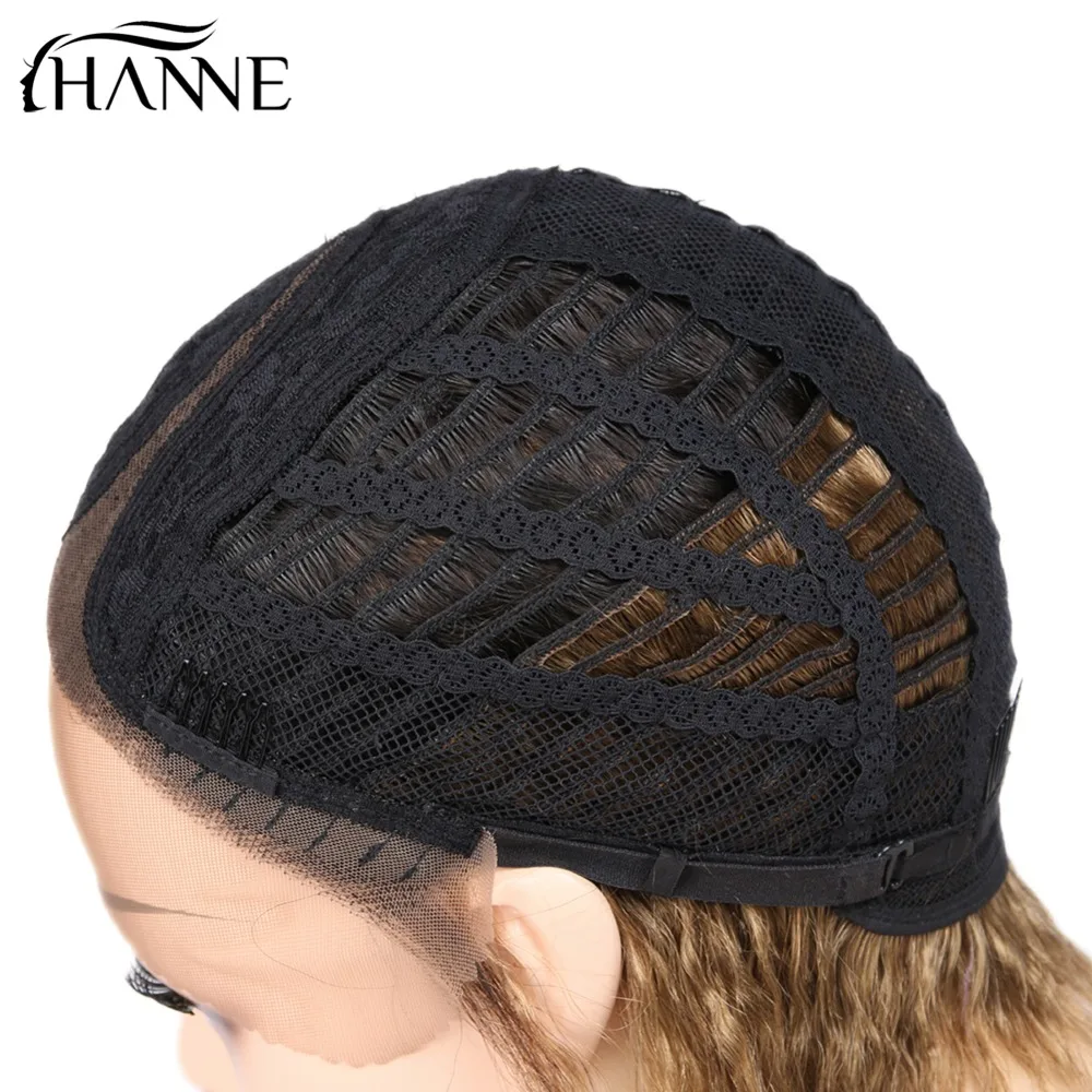 HANNE Kinky прямые человеческие волосы короткий боб парики Омбре 1b-коричневый цвет яки парик L часть кружева передний парик для черных женщин 150% Плотность