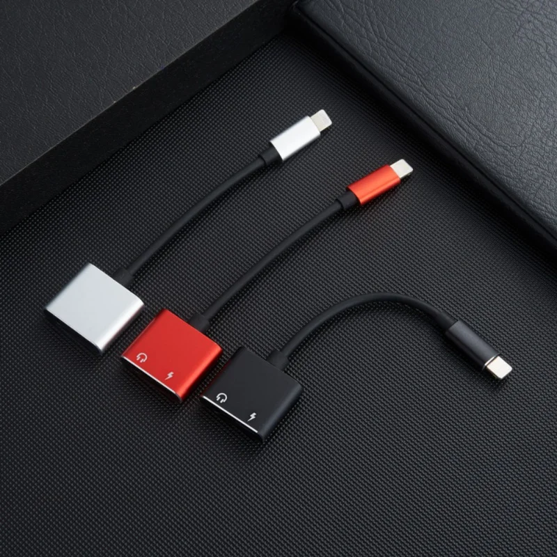 Двойной аудио адаптер для наушников Aux кабель Lightning конвертер iphone 7 8 plus X XS