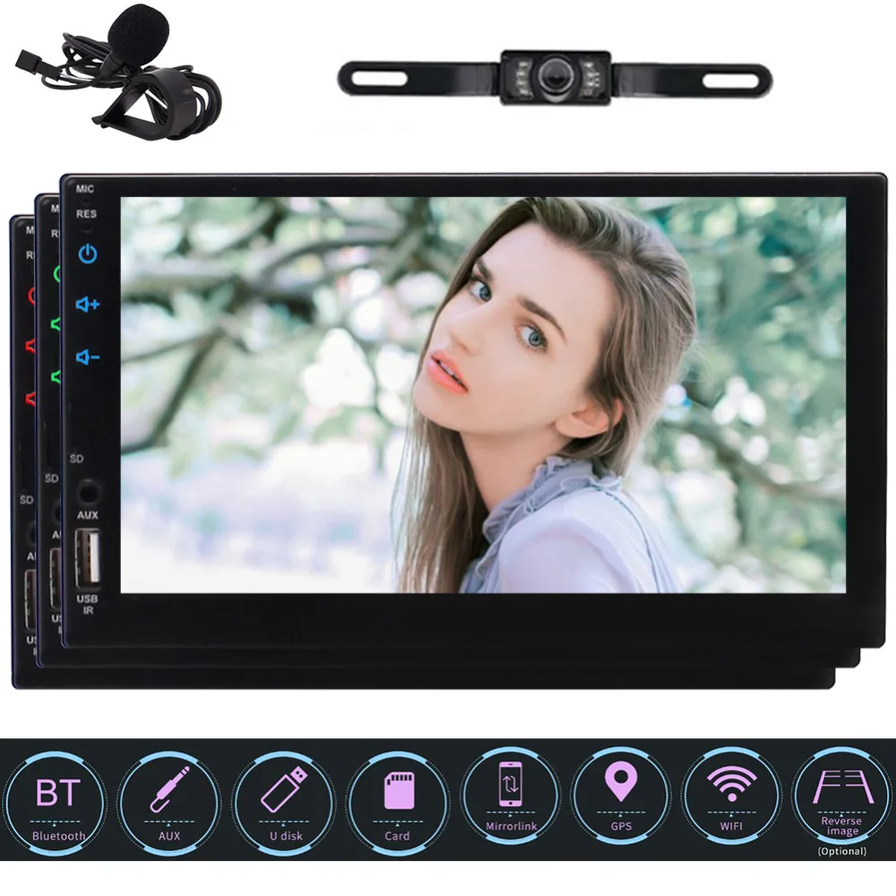 Двойной Din Android 6 0 в тире автомобильный стерео с Bluetooth 7 дюймов HD сенсорный экран