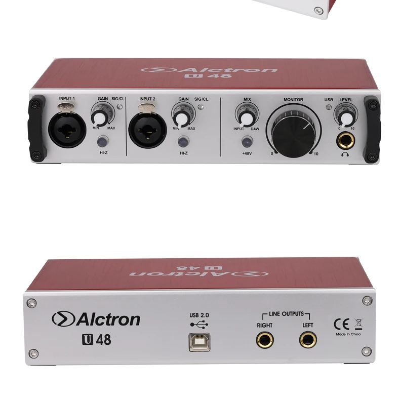 Alctron U48 24 бит двухканальный USB внешняя звуковая карта преобразует сигнал из A в D или D в A для прямой трансляции и записи