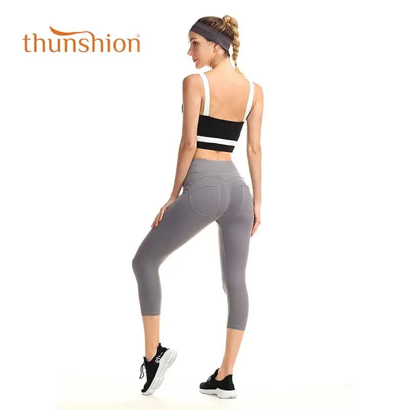 Thunsion Женские Штаны Для Йоги длиной до икры, фитнес-зал, женские спортивные легинсы для бега, брюки для быстросохнущих тренировок для женщин