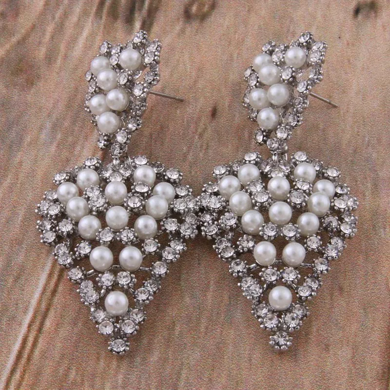 NeeFu WoFu серьги в виде капли воды жемчужные с крупным кристаллом Стразы длинные