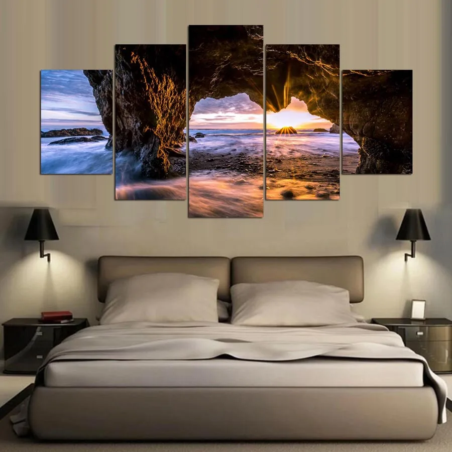 5 панелей современный Эль-манадор Государственный пляж hd Художественная печать