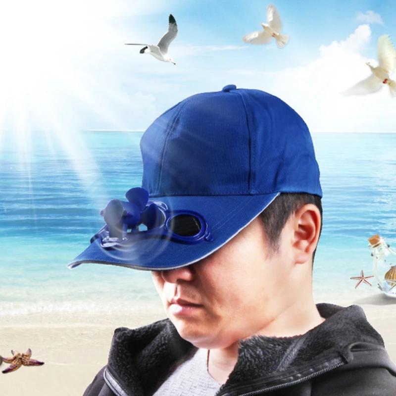 Free_on 1 шт. летняя спортивная уличная Кепка с солнечной энергией крутой вентилятор