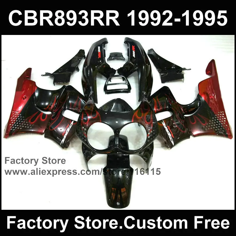 

ABS комплекты мотоциклетных обтекателей для HONDA 1992 1993 1994 1995 CBR900RR 92 93 94 95 CBR 893RR CBR 893, красные строительные комплекты