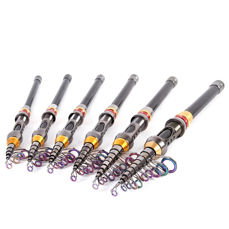 Шеран 99% Углеродного Волокна Супер Жесткий Черный Телескопическая Удочка