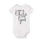 Комбинезон с коротким рукавом для новорожденных, с надписью I am a child of god
