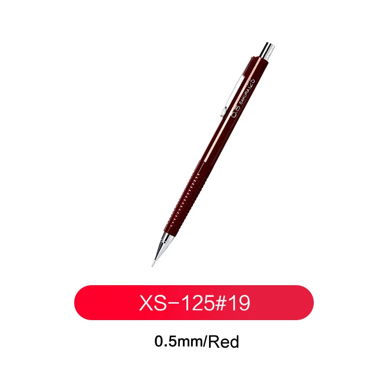 XS-125 0.5mm Red Sakura механический карандаш 0,3 0,5 0,7 0,9 мм автоматический сварочный аппарат разработки карандаши ластик эскизов иллюстрации написания школьных принадлежностей - Цвет: XS-125 0.5mm Red