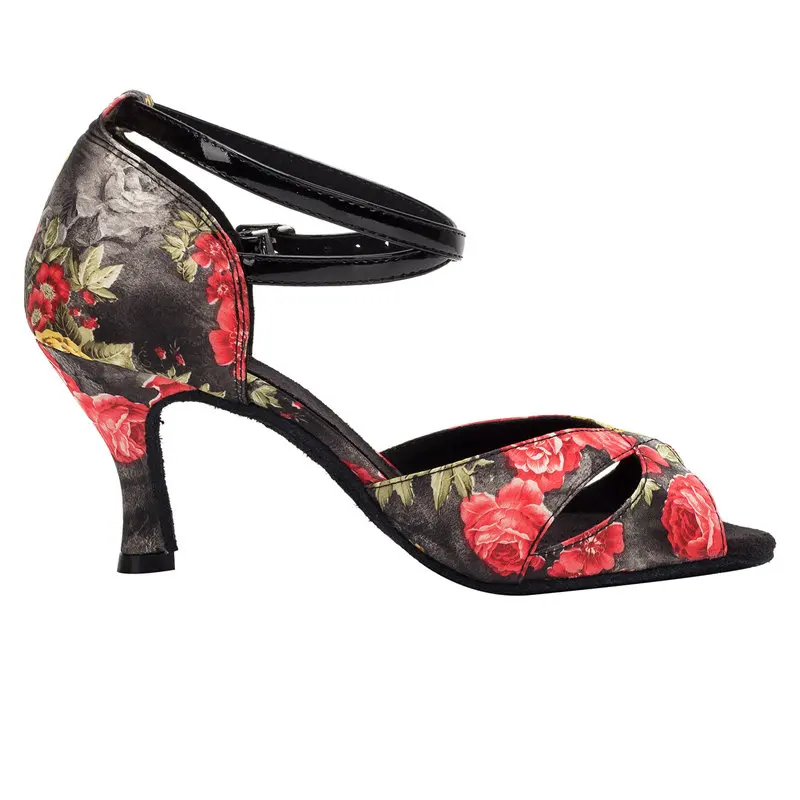 2017 Новых Мужчин Обувь Сальса Латинской Атласные Мягкой Подошвой Цветок С Черных