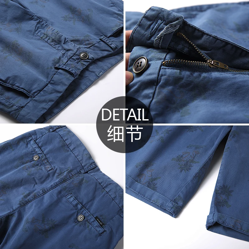 Quality Cotton Shorts Male Summer Casual Print Travel Men Washed Cargo Short Pants Fitted Size Brand Chinese Clothing | Мужская одежда