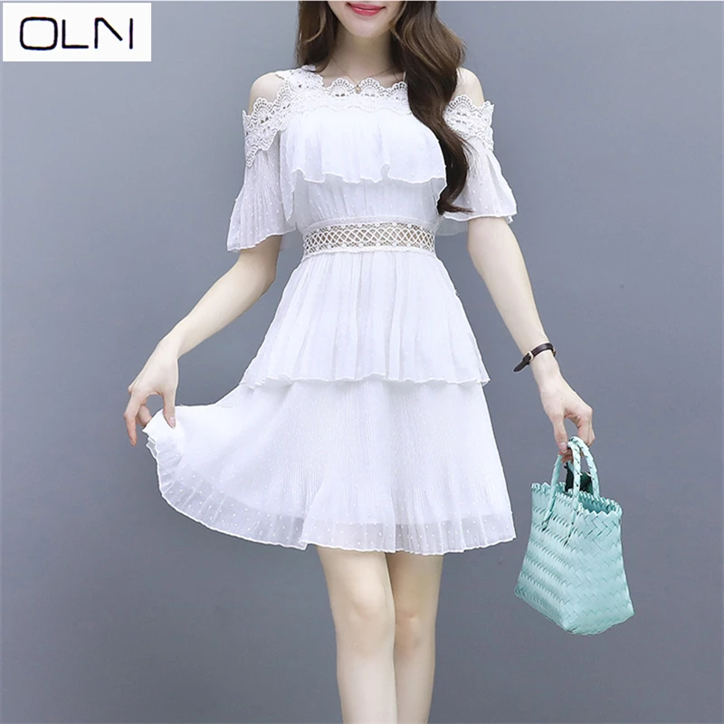 Vestidos платье OLN Корейская версия Сетчатое шифоновое женское Новое Женское Платье на бретелях для женщин