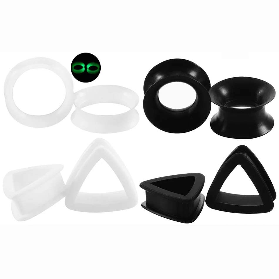 

2PCS 4-22mm Silicone Ear Gauges Soft Flexible Ear Plugs and Flesh Tunnels Stretchers Expander Body Jewelry Piercing Wholesale