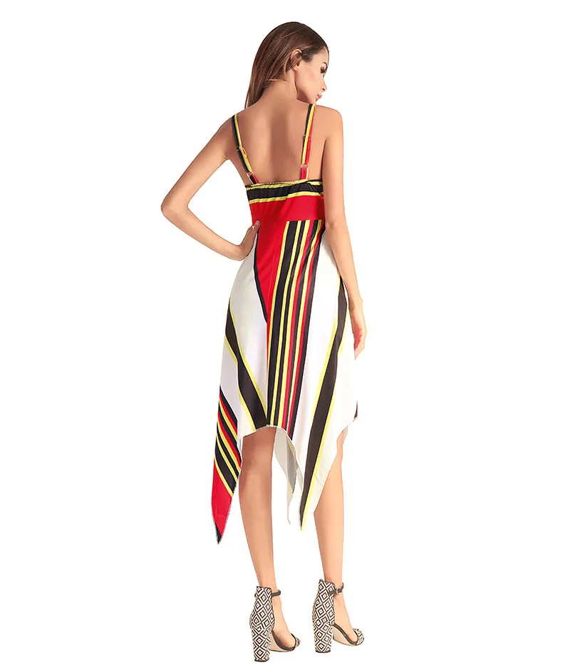 Европейских и американских женщин printed wrap dress пикантные слинг
