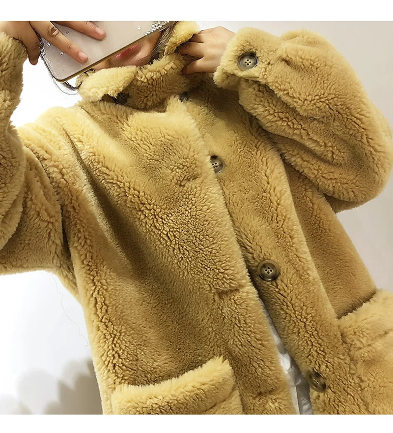 Овечья шерсть зимняя куртка женские шубы из искусственного меха женская теплая мягкая меховая куртка женская Свободная утепленная парка плюшевые пальто C5674