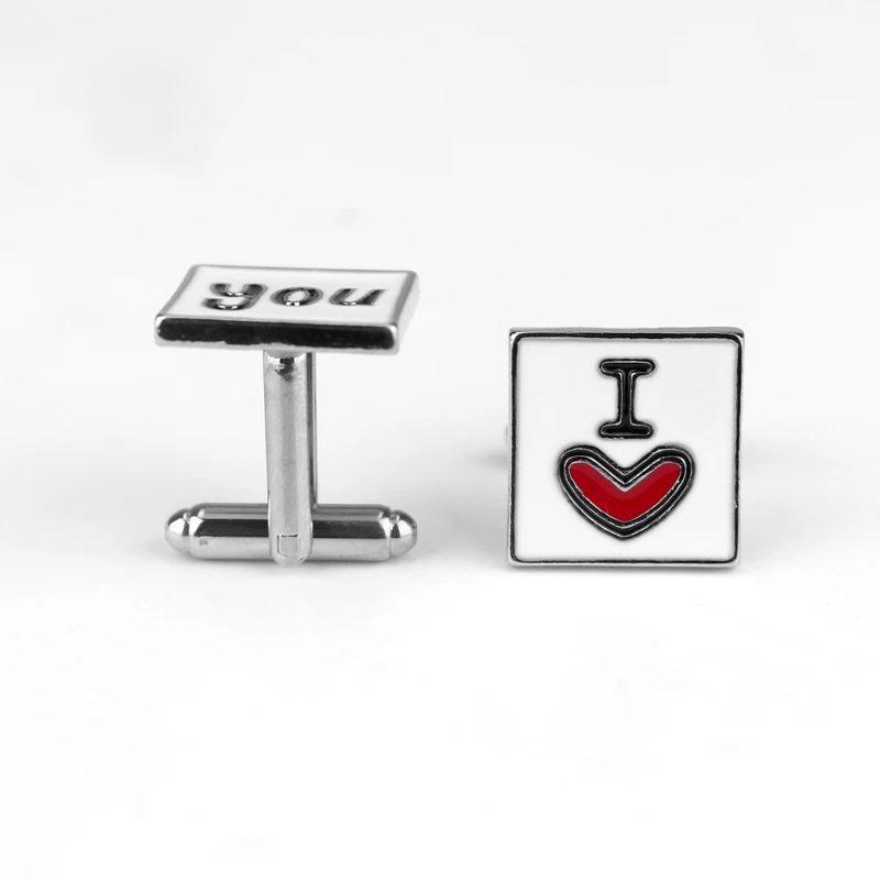 Новинка запонки MQCHUN с надписью I Love You Heart Happy для парня мужа мужские романтические