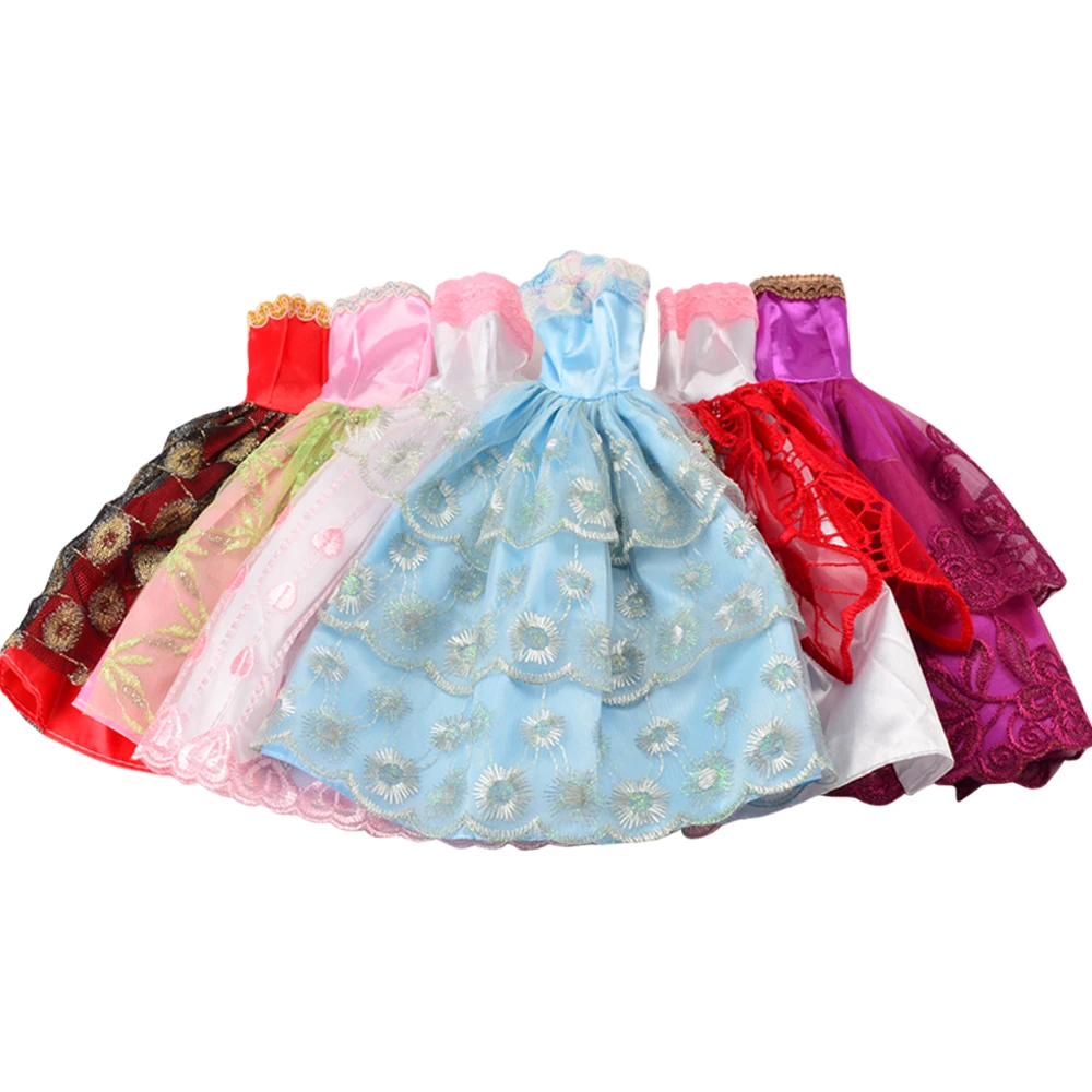 

5 PCS Doll Clothes Handmade Princess Wedding Dresses DIY Dressup Girl Toys Accessories for 30cm Doll