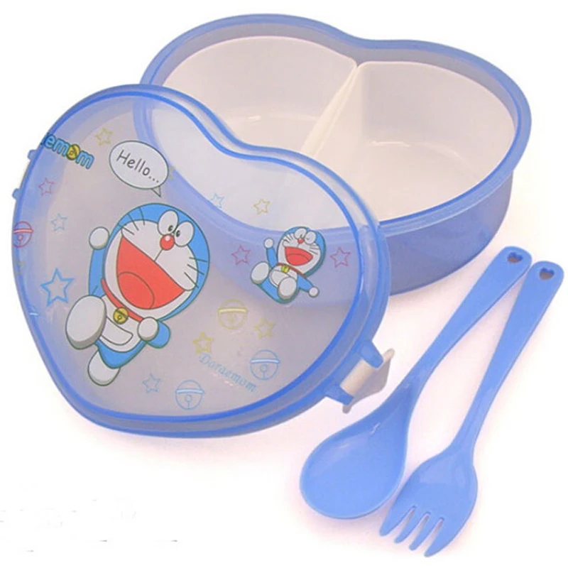 Креативный мультяшный Ланч бокс в форме сердца миска Doraemon Bento мини для детей 400