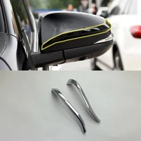 car accessories interior decoration abs chrome rearview side door mirror decorative strip 2pcs for toyota rav4 2016 car styling