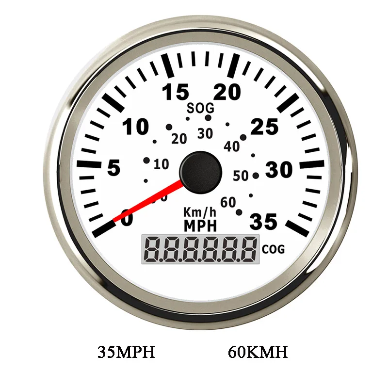 WS 60KMH 1 шт. gps измеритель скорости цифровой водонепроницаемый 35MPH измеритель скорости подходит для мотоцикла, лодки, автомобиля с красной подсветкой, нержавеющая рамка - Цвет: WS