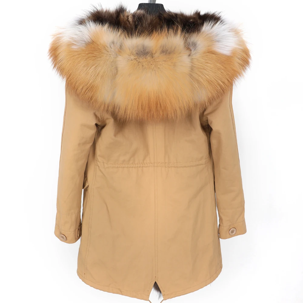 MAOMAOKONG2019 Новое Женское пальто с подкладкой из натурального меха енота воротник из лисьего меха зимняя женская куртка длинная парка