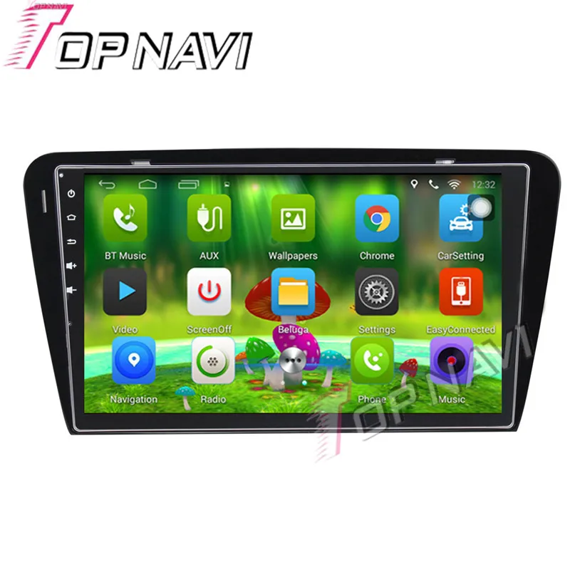 Topnavi 10 1 ''четырехъядерный Android 6 0 Автомобильный GPS навигатор для Skoda Octavia 2014 2015