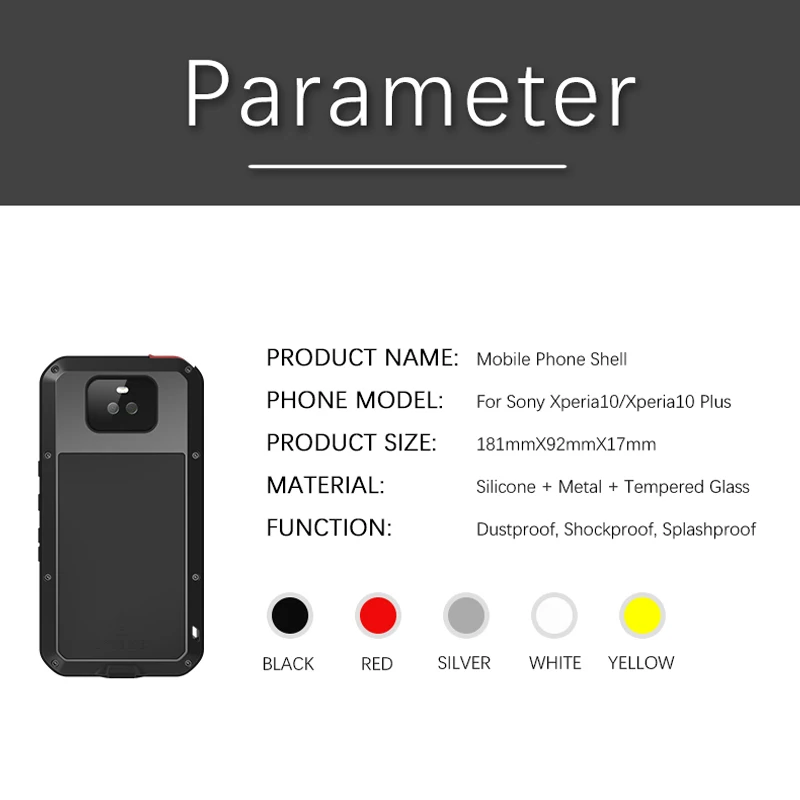 LOVEMEI Powerful Metal Waterproof Cover For Sony Xperia 10 Plus Case Full Body Back ShockProof Defender Phone |