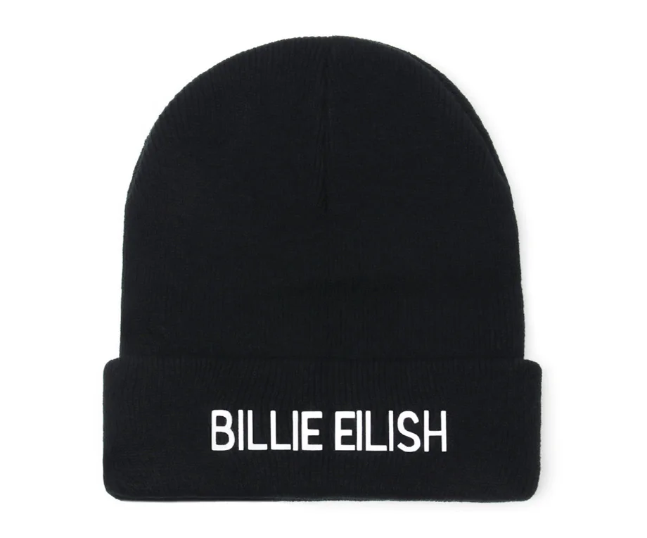 Шапка-бини с вышивкой Billie Eilish для женщин и мужчин, вязаные теплые зимние шапки для мужчин и женщин, одноцветные Повседневные шапки в стиле хип-хоп с манжетами