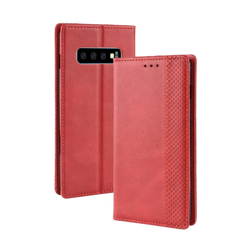 Red Магнитный кожаный чехол-портмоне с откидной крышкой чехол для samsung Galaxy S10 5G A80 A90 A70 A60 A40 A10 J4 Plus J6 Prime A6s A8s A7 A9 S10e - Цвет: Red