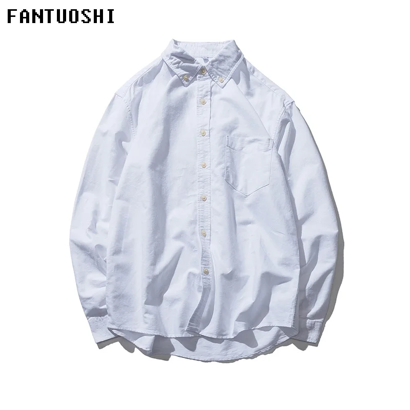 Mens Long Sleeve Solid Oxford платье рубашка с левый нагрудный карман высококачественный