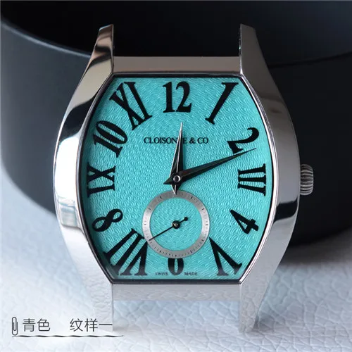 blue San Martin Женские винтажные часы Tonneau автоматические часы с эмалью 18 К золотым циферблатом сапфировое стекло 30 водонепроницаемые женские часы Montre - Цвет: blue